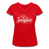 Sunshine - Frauen Bio-T-Shirt mit V-Ausschnitt von Stanley & Stella - Rot