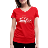 Sunshine - Frauen Bio-T-Shirt mit V-Ausschnitt von Stanley & Stella - Rot