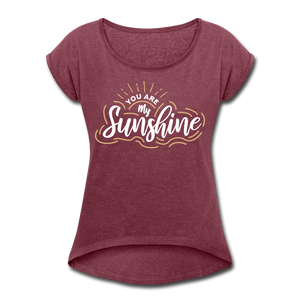 Sunshine - Frauen T-Shirt mit gerollten Ärmeln - Minze meliert