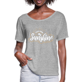 Sunshine - Frauen T-Shirt mit Fledermausärmeln von Bella + Canvas - Grau meliert