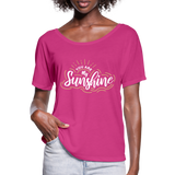 Sunshine - Frauen T-Shirt mit Fledermausärmeln von Bella + Canvas - Fuchsiarot