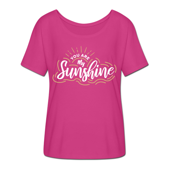 Sunshine - Frauen T-Shirt mit Fledermausärmeln von Bella + Canvas - Fuchsiarot