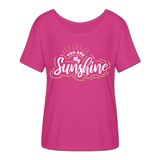 Sunshine - Frauen T-Shirt mit Fledermausärmeln von Bella + Canvas - Fuchsiarot