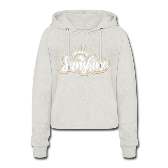 Sunshine - Frauen Cropped Hoodie - Beige meliert