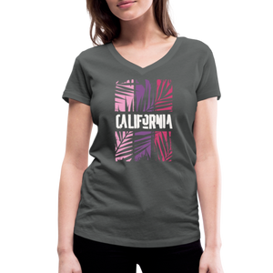 California Color Bars - Frauen Bio-T-Shirt mit V-Ausschnitt von Stanley & Stella - Anthrazit