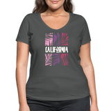 California Color Bars - Frauen Bio-T-Shirt mit V-Ausschnitt von Stanley & Stella - Anthrazit