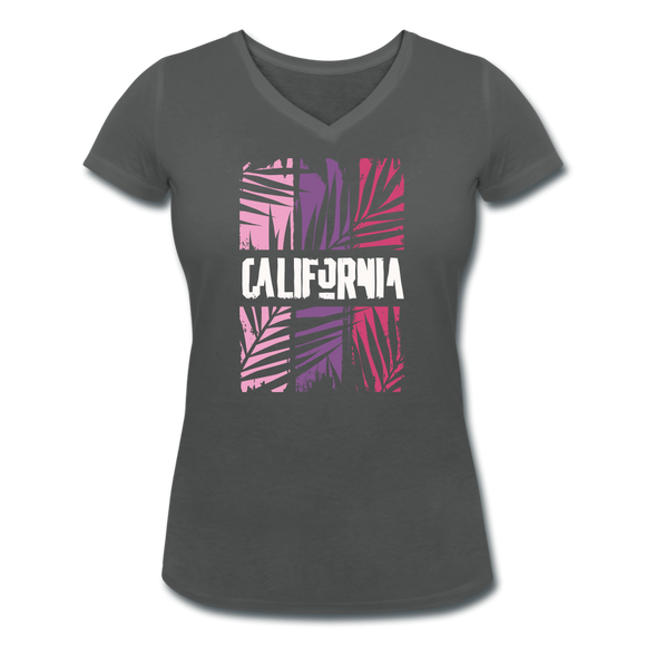 California Color Bars - Frauen Bio-T-Shirt mit V-Ausschnitt von Stanley & Stella - Anthrazit