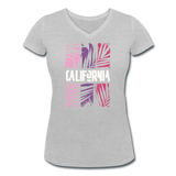 California Color Bars - Frauen Bio-T-Shirt mit V-Ausschnitt von Stanley & Stella - Grau meliert