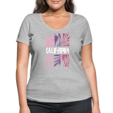 California Color Bars - Frauen Bio-T-Shirt mit V-Ausschnitt von Stanley & Stella - Grau meliert