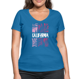 California Color Bars - Frauen Bio-T-Shirt mit V-Ausschnitt von Stanley & Stella - Pfauenblau