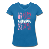 California Color Bars - Frauen Bio-T-Shirt mit V-Ausschnitt von Stanley & Stella - Pfauenblau