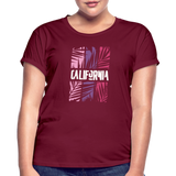 California Color Bars - Frauen Oversize T-Shirt - Bordeaux