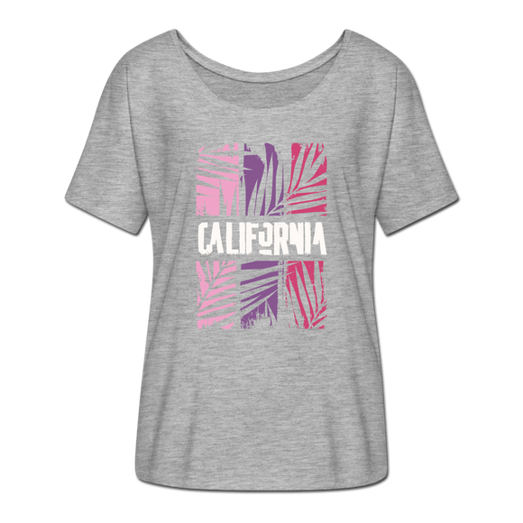 California Color Bars - Frauen T-Shirt mit Fledermausärmeln von Bella + Canvas - Grau meliert