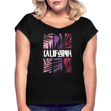 California Color Bars - Frauen T-Shirt mit gerollten Ärmeln - Schwarz