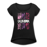 California Color Bars - Frauen T-Shirt mit gerollten Ärmeln - Schwarz