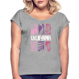 California Color Bars - Frauen T-Shirt mit gerollten Ärmeln - Grau meliert