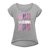 California Color Bars - Frauen T-Shirt mit gerollten Ärmeln - Grau meliert