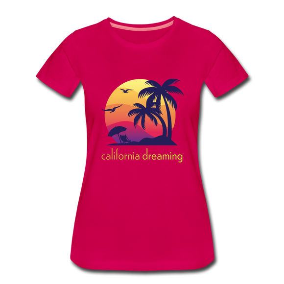 California Dreaming - Frauen Premium T-Shirt - dunkles Pink