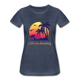 California Dreaming - Frauen Premium T-Shirt - Blau meliert