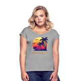 California Dreaming - Frauen T-Shirt mit gerollten Ärmeln - Grau meliert