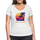 California Dreaming - Frauen Bio-T-Shirt mit V-Ausschnitt von Stanley & Stella - Weiß