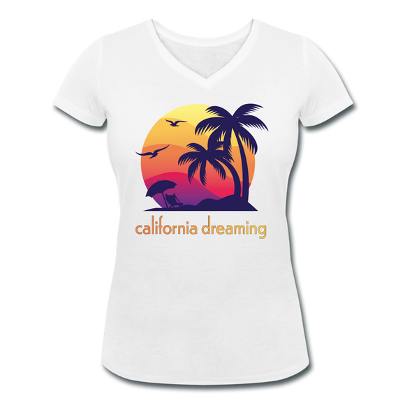 California Dreaming - Frauen Bio-T-Shirt mit V-Ausschnitt von Stanley & Stella - Weiß