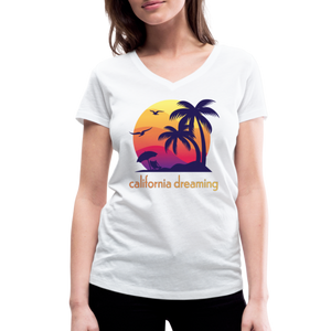 California Dreaming - Frauen Bio-T-Shirt mit V-Ausschnitt von Stanley & Stella - Weiß