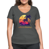 California Dreaming - Frauen Bio-T-Shirt mit V-Ausschnitt von Stanley & Stella - Anthrazit