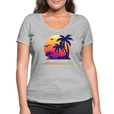 California Dreaming - Frauen Bio-T-Shirt mit V-Ausschnitt von Stanley & Stella - Grau meliert