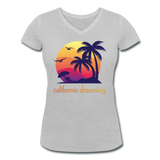 California Dreaming - Frauen Bio-T-Shirt mit V-Ausschnitt von Stanley & Stella - Grau meliert