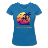 California Dreaming - Frauen Bio-T-Shirt mit V-Ausschnitt von Stanley & Stella - Pfauenblau