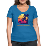 California Dreaming - Frauen Bio-T-Shirt mit V-Ausschnitt von Stanley & Stella - Pfauenblau