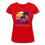 California Dreaming - Frauen Bio-T-Shirt mit V-Ausschnitt von Stanley & Stella - Rot