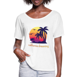 California Dreaming - Frauen T-Shirt mit Fledermausärmeln von Bella + Canvas - Weiß