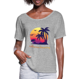 California Dreaming - Frauen T-Shirt mit Fledermausärmeln von Bella + Canvas - Grau meliert