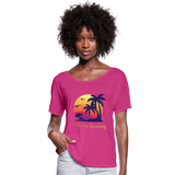 California Dreaming - Frauen T-Shirt mit Fledermausärmeln von Bella + Canvas - Fuchsiarot