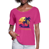 California Dreaming - Frauen T-Shirt mit Fledermausärmeln von Bella + Canvas - Fuchsiarot