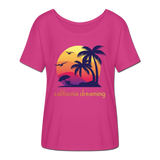 California Dreaming - Frauen T-Shirt mit Fledermausärmeln von Bella + Canvas - Fuchsiarot