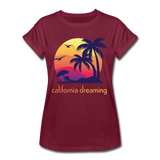 California Dreaming - Frauen Oversize T-Shirt - Bordeaux