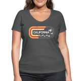 California Sign - Frauen Bio-T-Shirt mit V-Ausschnitt von Stanley & Stella - Anthrazit