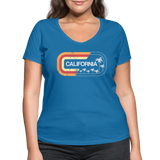 California Sign - Frauen Bio-T-Shirt mit V-Ausschnitt von Stanley & Stella - Pfauenblau