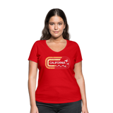 California Sign - Frauen Bio-T-Shirt mit V-Ausschnitt von Stanley & Stella - Rot