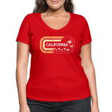 California Sign - Frauen Bio-T-Shirt mit V-Ausschnitt von Stanley & Stella - Rot