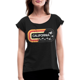 California Sign - Frauen T-Shirt mit gerollten Ärmeln - Schwarz