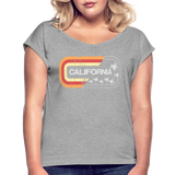 California Sign - Frauen T-Shirt mit gerollten Ärmeln - Grau meliert