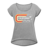 California Sign - Frauen T-Shirt mit gerollten Ärmeln - Grau meliert