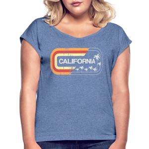 California Sign - Frauen T-Shirt mit gerollten Ärmeln - Denim meliert