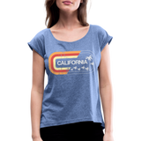 California Sign - Frauen T-Shirt mit gerollten Ärmeln - Denim meliert