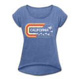 California Sign - Frauen T-Shirt mit gerollten Ärmeln - Denim meliert