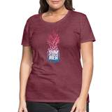 Pineapple - Frauen Premium T-Shirt - Bordeauxrot meliert